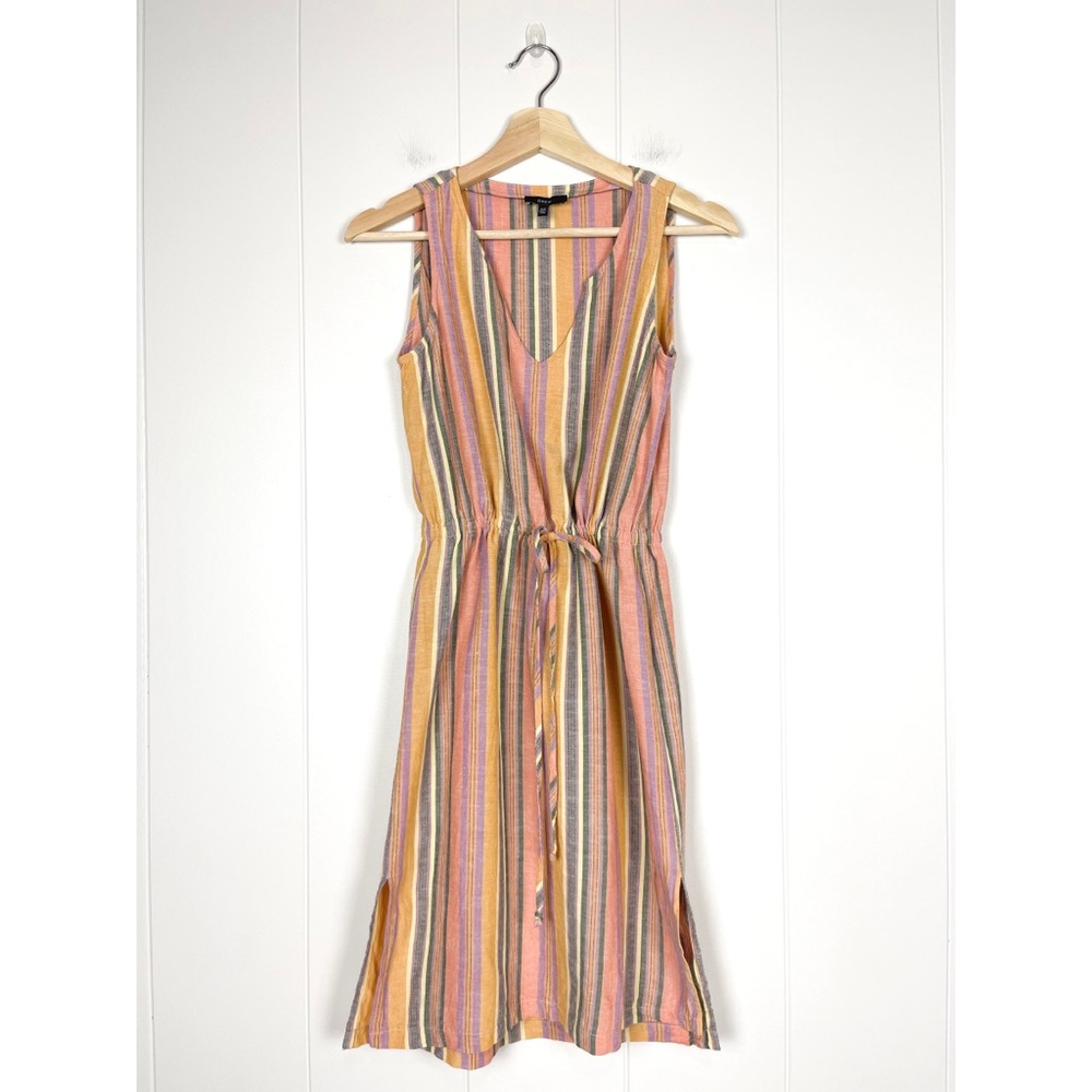 DREW | Dobby Striped Linen Blend Dress